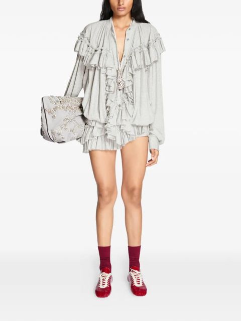 DRIES VAN NOTEN ruffled shorts - Grey - zdjęcie produktu nr 2