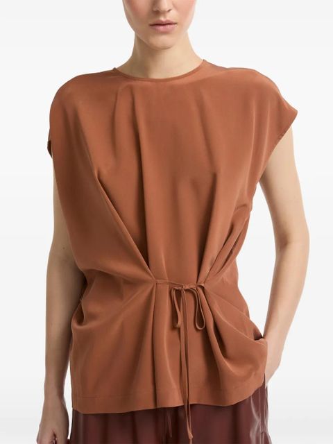Yves Salomon tie-detail top - Brown