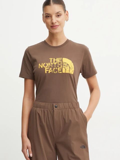 The North Face t-shirt bawełniany Tee -Seasonal Logo Pack kolor brązowy NF0A89CT1OI1