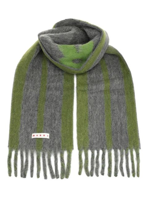 Marni striped fringed scarf - Green - zdjęcie produktu nr 1