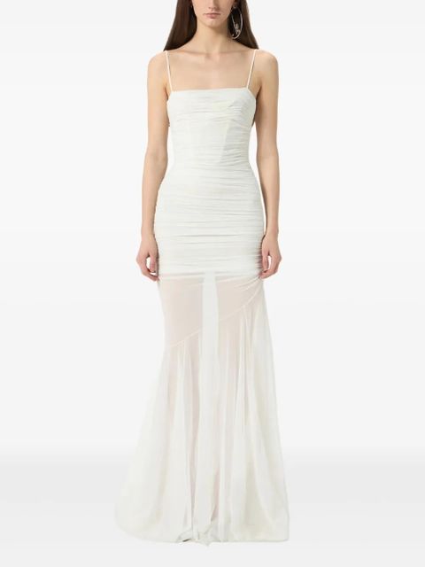Blumarine ruched evening gown - White