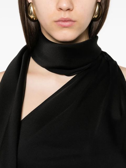 TOM FORD one-shoulder scarf-detail top - Black