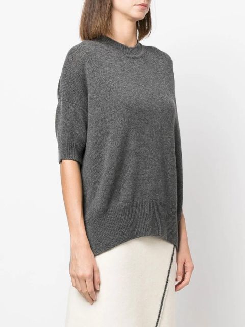 Jil Sander short-sleeve cashmere top - Grey - zdjęcie produktu nr 2