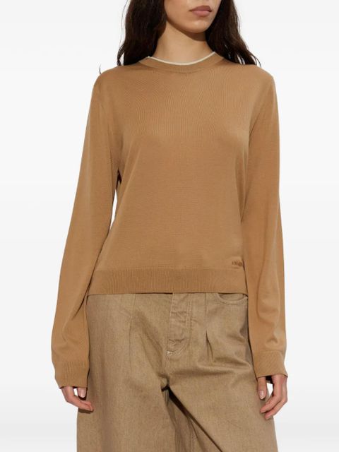 Versace logo-embroidered jumper - Neutrals