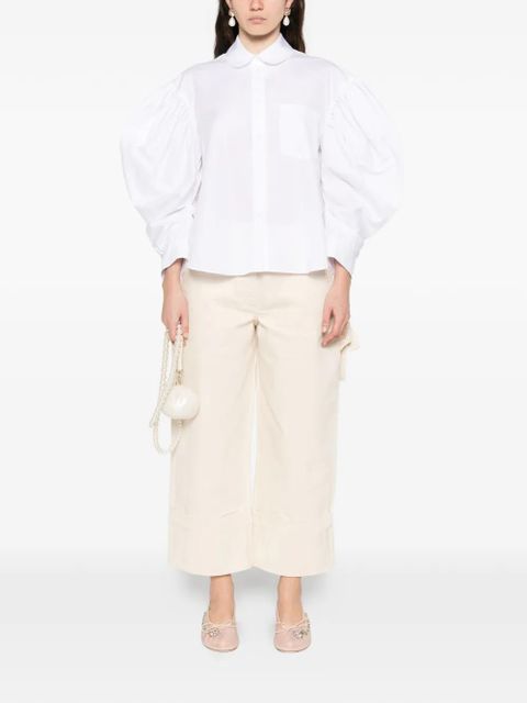 Simone Rocha draped-sleeve shirt - White - zdjęcie produktu nr 2