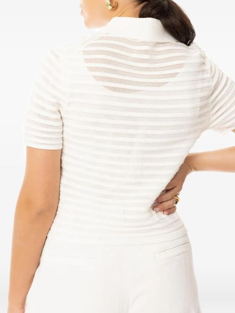 Simkhai Larken striped polo-neck cardigan - White - zdjęcie produktu nr 2
