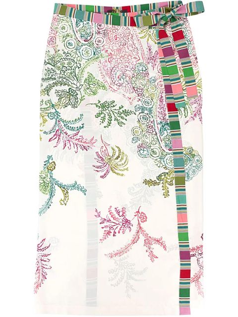 Loro Piana floral-print tied-waist skirt - Blue - zdjęcie produktu nr 1