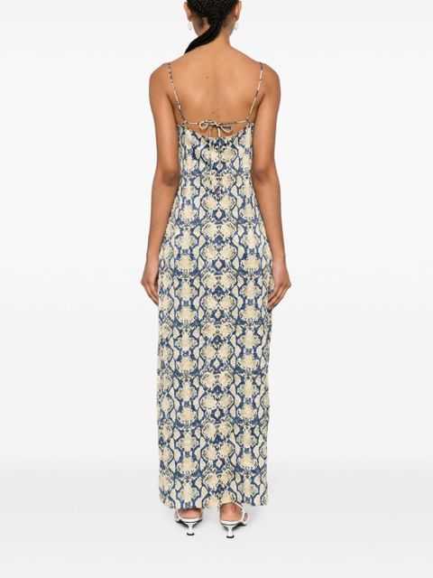 GANNI snake-print maxi dress - Neutrals