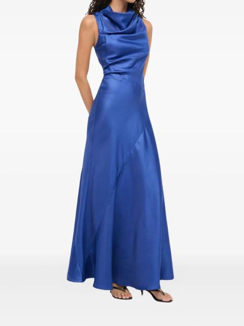 STAUD Frida silk maxi dress - Blue
