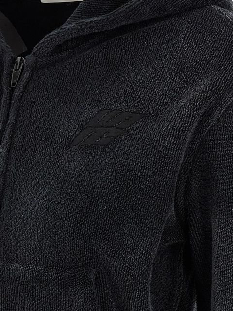 Alexander Wang logo-embroidered zip-front hoodie - Black - zdjęcie produktu nr 2