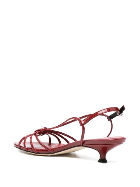 Aeyde knotted patent-leather sandals - Red