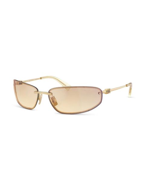 Miu Miu Eyewear wraparound-frame sunglasses - Gold - zdjęcie produktu nr 2