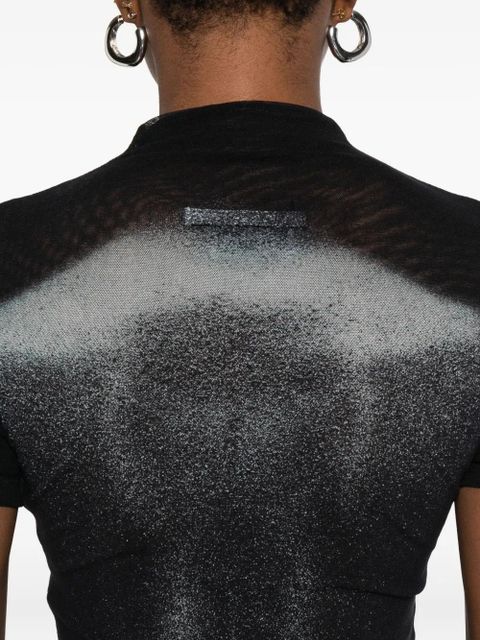 Jean Paul Gaultier body-print mesh dress - Black