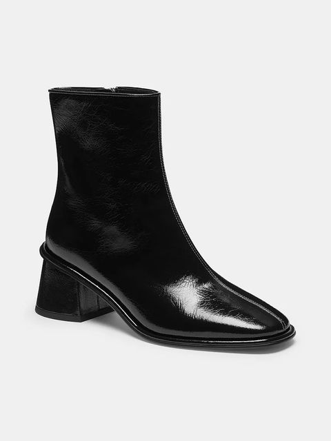 Coach botki skórzane Gigi Glazed damskie kolor czarny na słupku CCH46