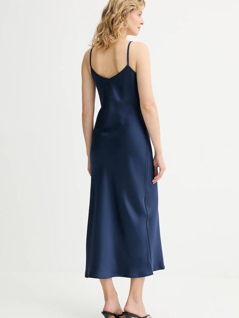 Answear.LAB sukienka kolor granatowy maxi rozkloszowana