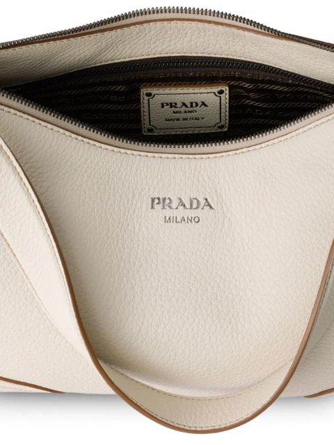 Prada Aimèe large leather shoulder bag - Neutrals