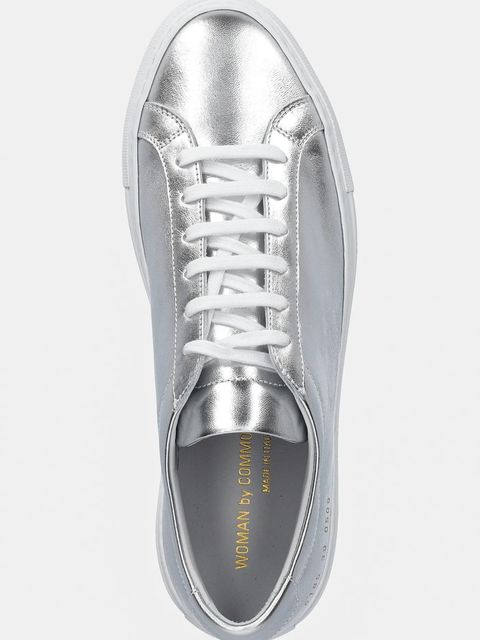 Common Projects sneakersy skórzane Achilles Shiny damskie kolor srebrny 6185