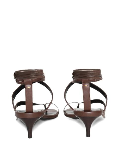 KHAITE 350mm Aimee strappy leather heeled sandals - Brown - zdjęcie produktu nr 2