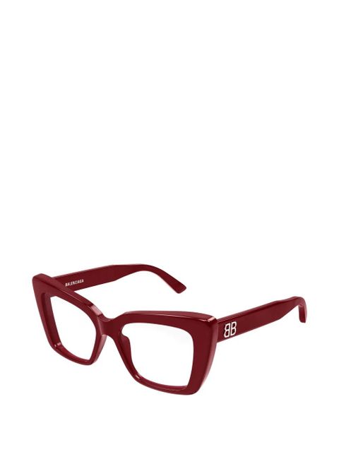 Balenciaga Eyewear geometric-frame glasses - Red - zdjęcie produktu nr 2