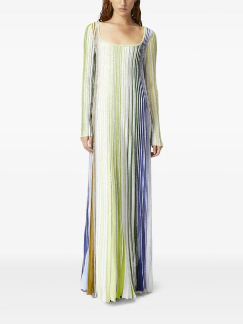 Missoni striped long-sleeved dress - Green