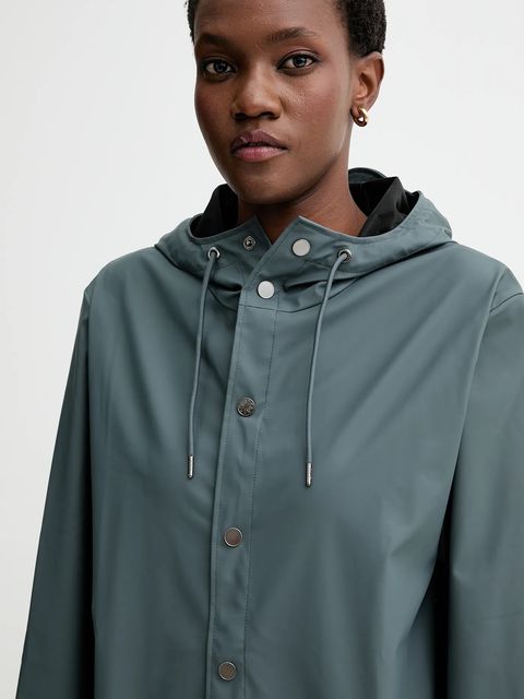 Rains kurtka 12020 Long Jacket kolor niebieski przejściowa 12020