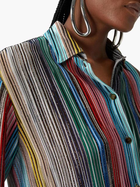 Missoni striped ribbed knit shirt - Blue