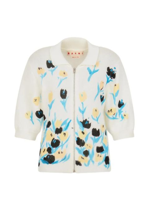 Marni floral zip cardigan - White - zdjęcie produktu nr 1