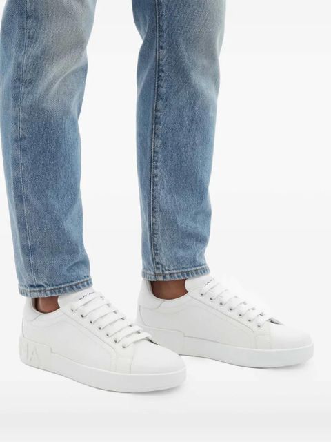 Dolce & Gabbana Portofino leather sneakers - White