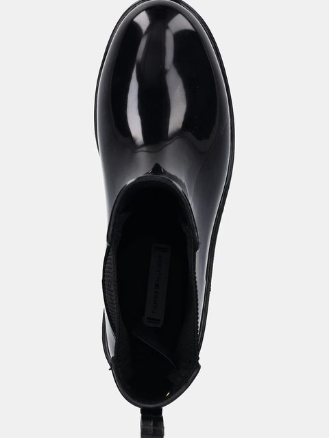 Tommy Hilfiger kalosze FLAG HARDWARE RAINBOOT damskie kolor czarny FW0FW08966