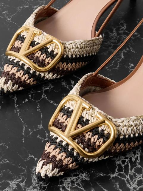 Valentino Garavani 40mm VLogo slingback pumps - Brown