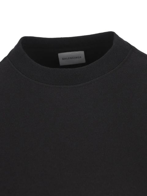 Balenciaga embroidered cropped T-shirt - Black