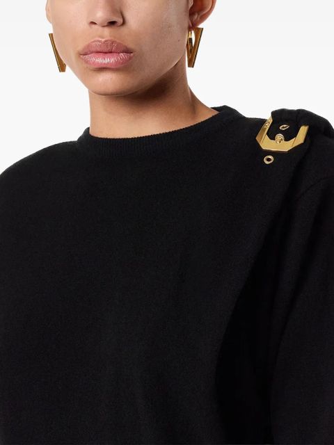 Versace wool buckle sweater - Black