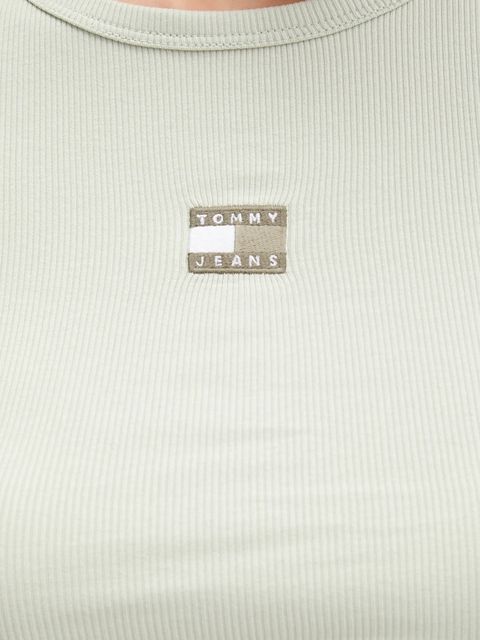 Tommy Jeans t-shirt damski kolor zielony DW0DW17881