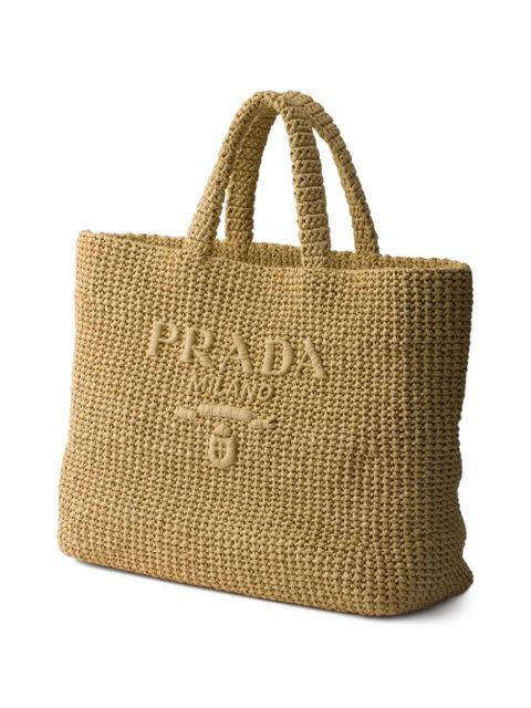 Prada crochet tote bag - Neutrals