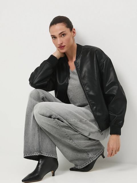 Medicine kurtka bomber damska kolor czarny przejściowa - zdjęcie produktu nr 1