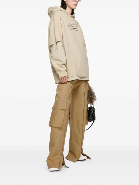 Acne Studios double-layered lettering-detail hoodie - Neutrals - zdjęcie produktu nr 2