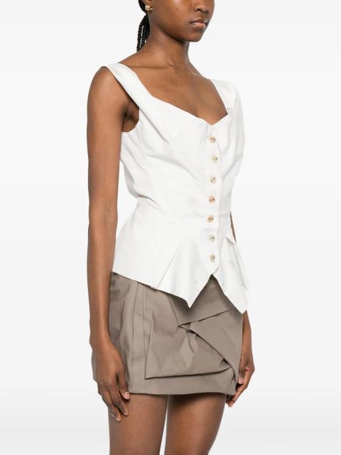 Vivienne Westwood button floral vest - White