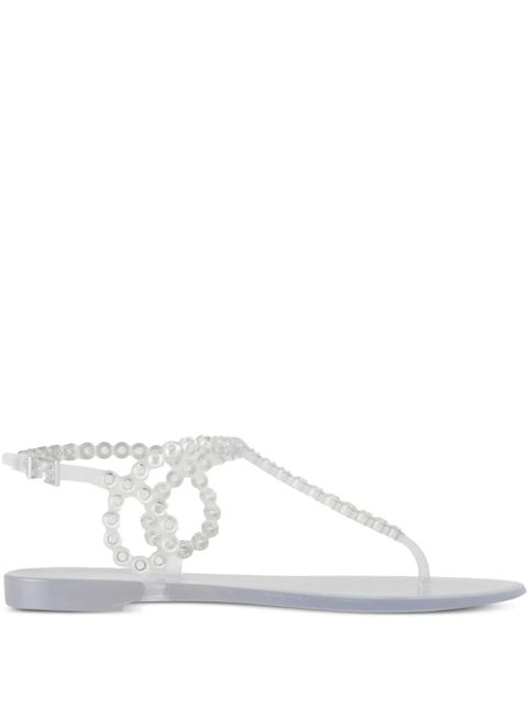 Aquazzura Almost Bare buckle-strap flip flops - White - zdjęcie produktu nr 1