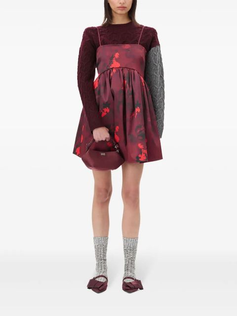 GANNI Bou satin mini bag - Red