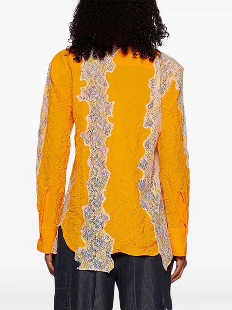 Christopher Esber Crimped Lace shirt - Orange