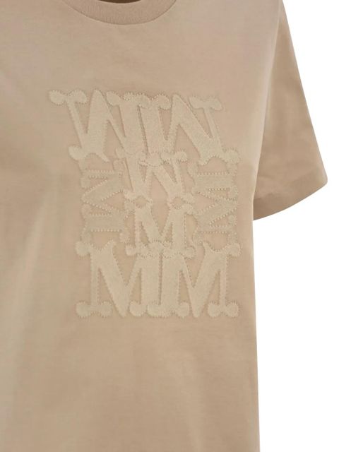 Max Mara Giovane monogram-embroidered T-shirt - Neutrals