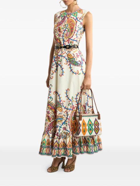 ETRO floral paisley-print cotton maxi dress - White