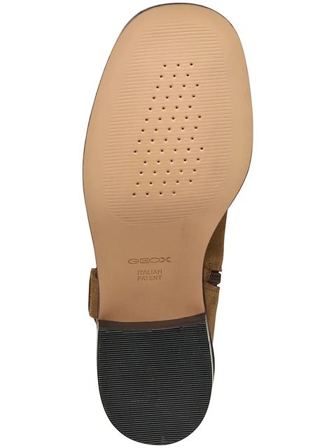 Geox botki zamszowe D NALVIA damskie kolor brązowy na płaskim obcasie D565QB 00022 C6372