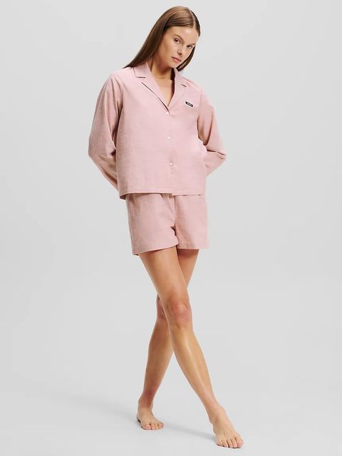 Karl Lagerfeld piżama bawełniana kolor różowy bawełniana A1W45004