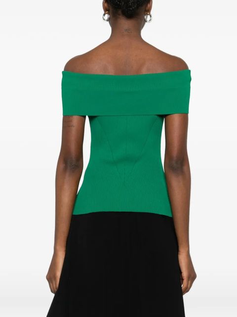 Givenchy off-shoulder ribbed top - Green