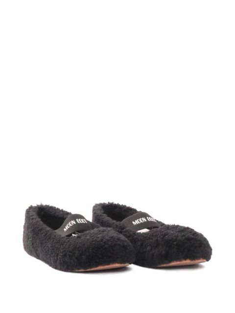 Moon Boot shearling ballerina flats - Black