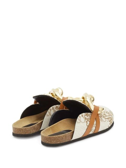 JW Anderson Chain logo grid mules - Neutrals - zdjęcie produktu nr 2