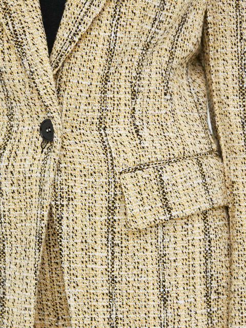 Day Birger et Mikkelsen marynarka kolor beżowy jednorzędowa wzorzysta