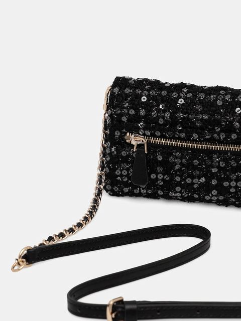 Guess torebka z wełną GIULLY kolor czarny HWBB87 48750