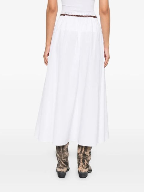 Miu Miu elasticated-waist cotton midi skirt - White